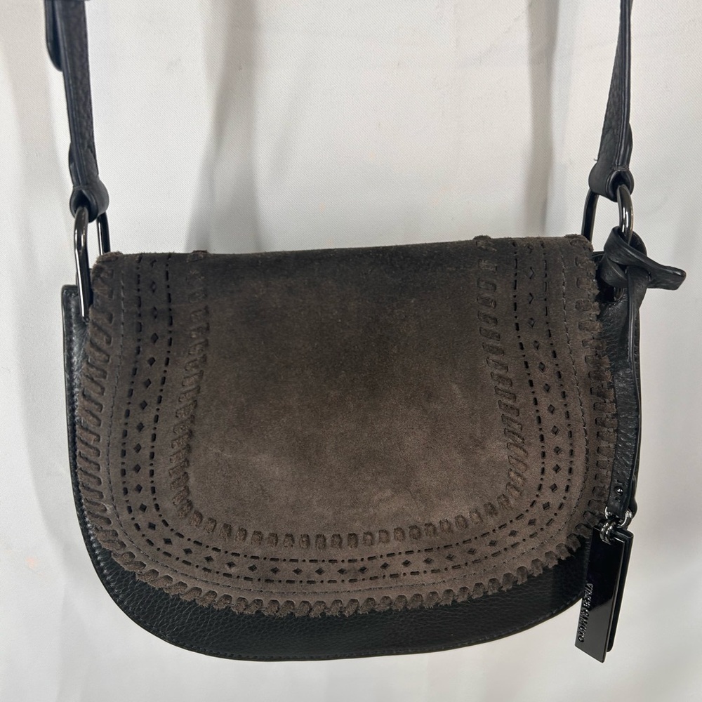 Vince Camuto Kirie suede bag minimalist Crossbody adjustable strap Retail $248